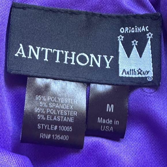 Anthony The Wave Ruffle Shredded Skirt Scalloped Edges Deep Purple Midi SZ M - Picture 7 of 10